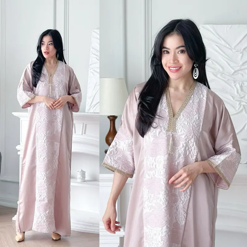 Nafisa Abaya Satin Coksu | Kaftan Abaya Dress Satin Lebaran Wanita Muslim Terbaru
