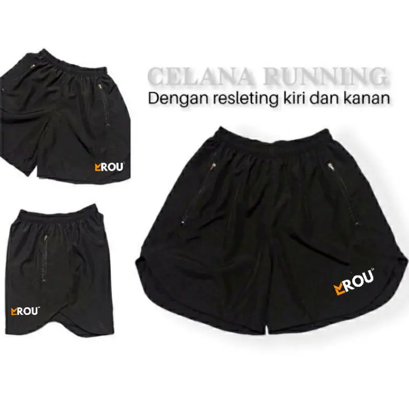 Celana Pendek Parasut Olahraga Saku Resleting Pria Wanita Running Gym Sport Kolor Volly Futsal Bulu Tangkis Jogging Bahan Berkualitas