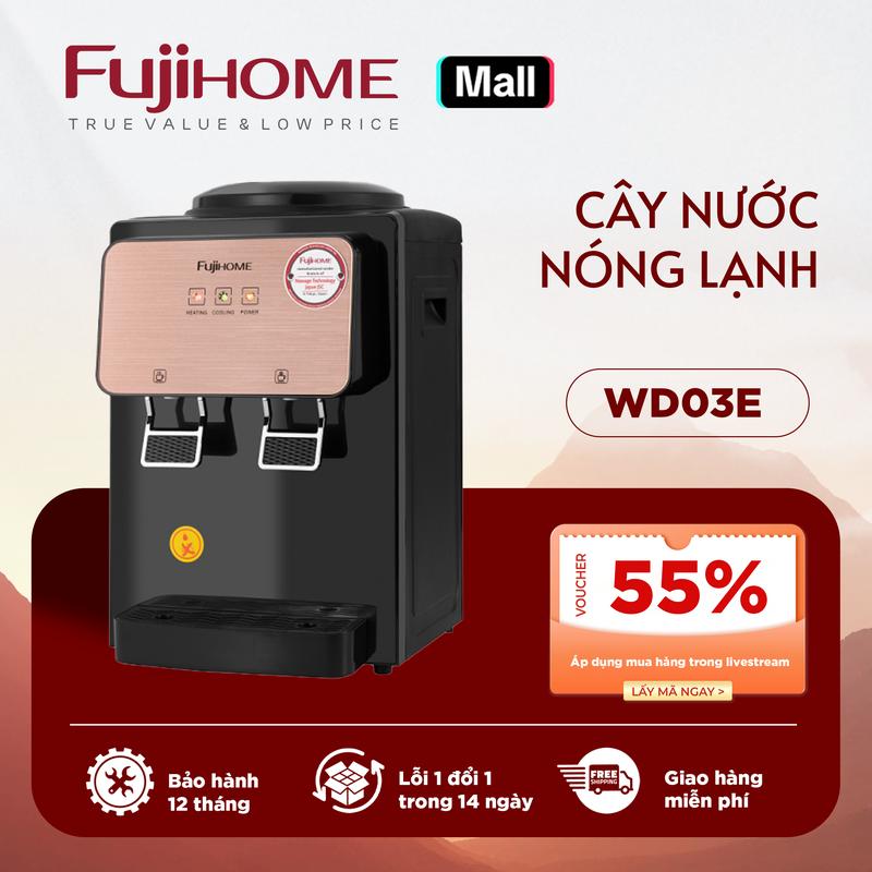 Cây nước nóng lạnh để bàn mini Fujihome WD03E, máy nước nóng lạnh uống trực tiếp - Bảo hành 12 tháng