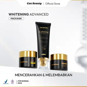 CAN BEAUTY Paket Advanced dapat 3 produk ( Facewash, Daycream, dan Nightcream BPOM - Skincare Mencerahkan, Memudarkan flek dan Merawat Kulit Berjerawat