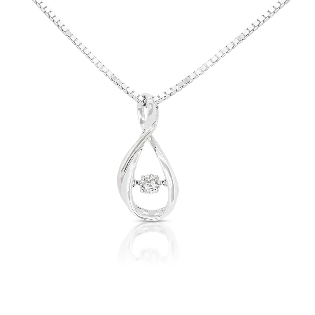 Gorgeous 0.05ct Diamond Pendant in 14K Two-Tone Gold