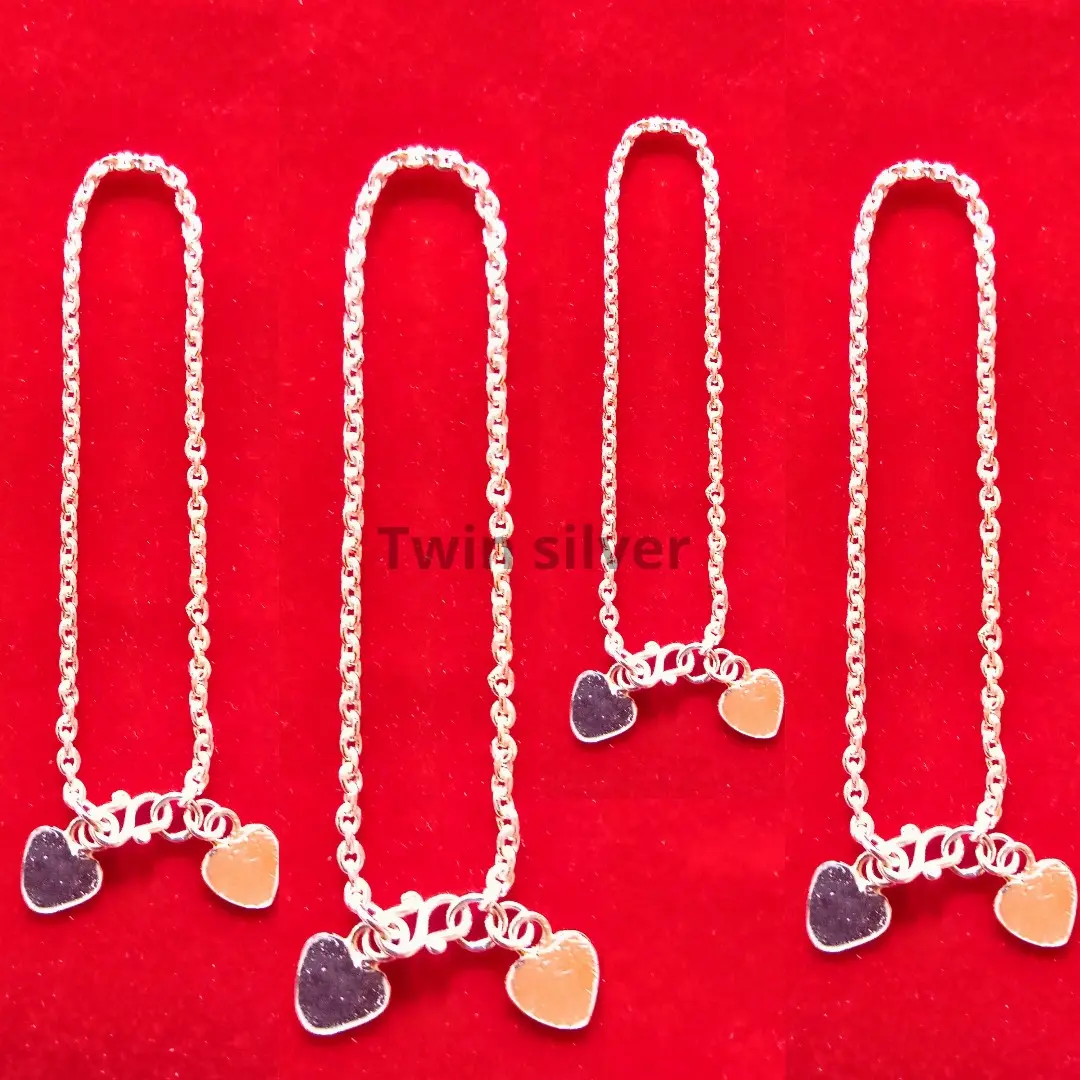 gelang rantai tangan anak/dewasa perak murni handmade