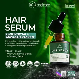 Moicare Hair Serum - Anti Hair Fall Treatment With Biotin Keratin Ginseng Chammomile Extract Mengatasi Rambut Kering & Rontok Mengkilaukan Menyuburkan Menghaluskan Rambut Perawatan Haircare