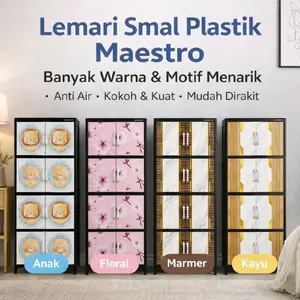 Tabitha Lemari Small Maestro Susun 4 Lemari Pakaian Susun Lemari Plastik Lemari Penyimpanan Serbaguna