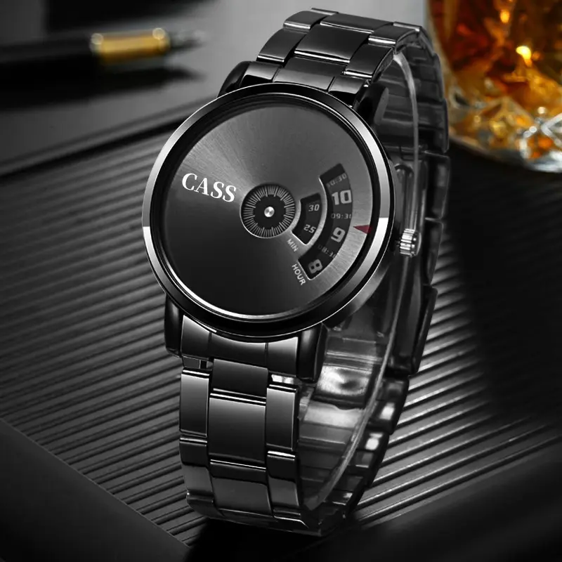 JAM TANGAN AUTOMATIC ORIGINAL JAM TANGAN KONSEP WORMHOLE POINTERLESS JAM TANGAN KUARSA SEDERHANA TRENDI PRIA NON-MEKANIS PELAJAR VERSI KOREA PRIA 7