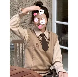 KIAMA - Dasi Pendek Polos Dasi Anak Panjang 22cm Dasi Tanggung Dasi Korea Dasi Perempuan Dasi Kecil Look Korean Style Vest