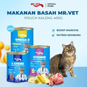 Mr Vet Kaleng ( Omega3, L-lysine, Vitamin) - 400gr