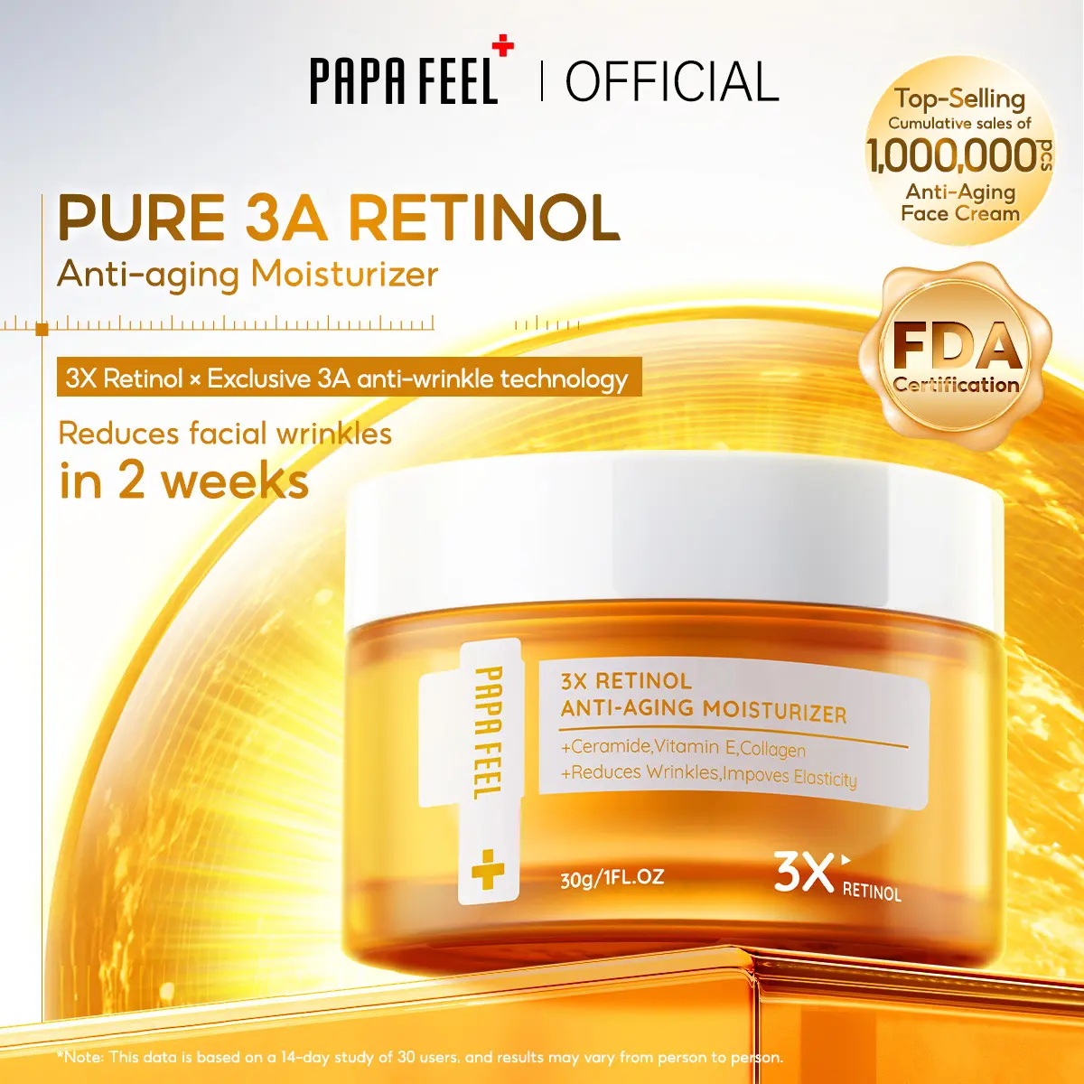 PAPA FEEL[Morning C Cold A]5X Ceramide Barrier Repair Moisturizer 3X Retinol Anti Aging Serum L
