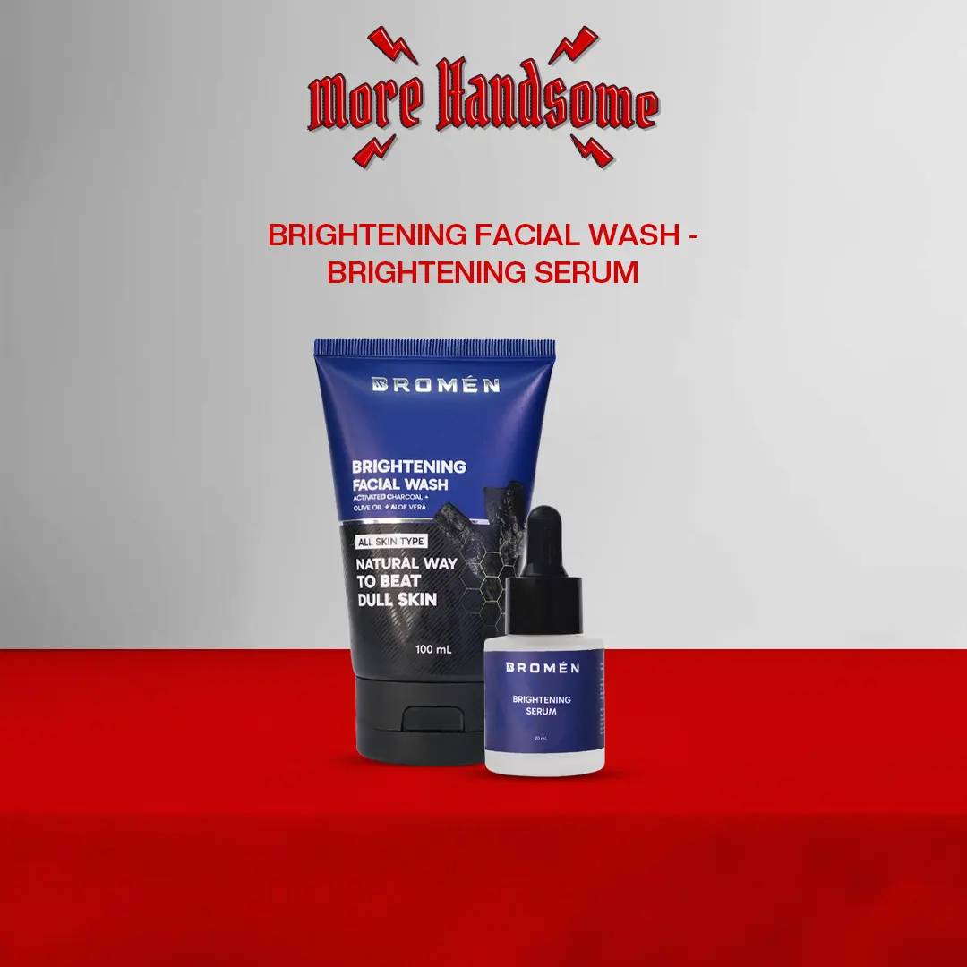 BROMEN BRIGHTENING BASIC PACK [1 PCS BRIGHTENING FACIAL WASH - 1 PCS BRIGHTENING SERUM] | SKINCARE Pencerah Muka COWOK