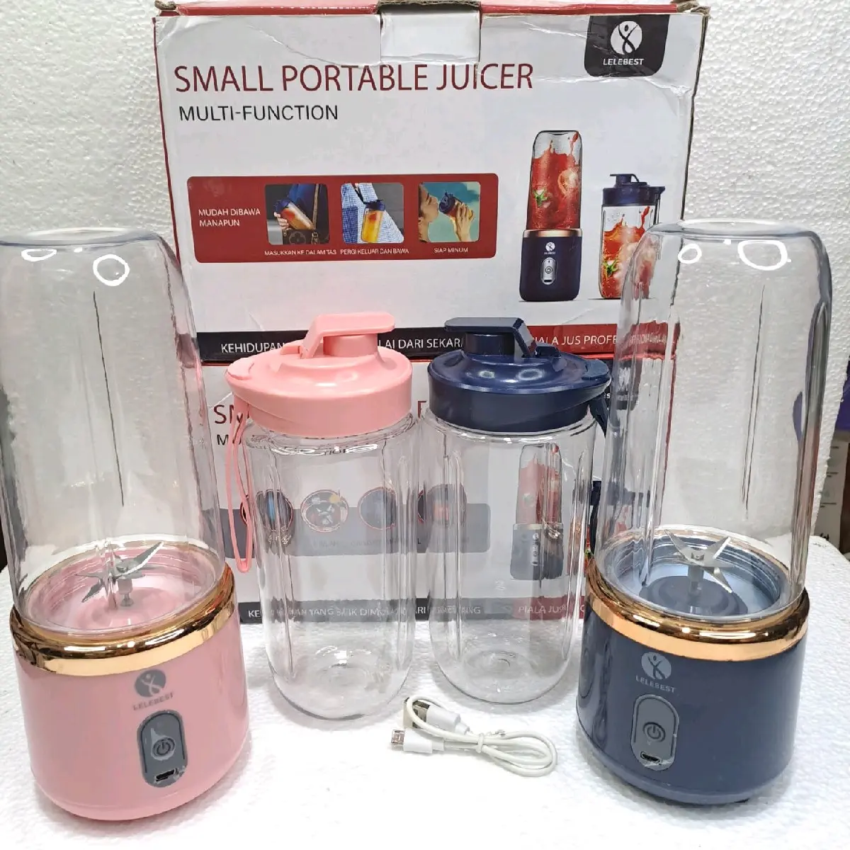 Blender Portable Mini Juice 6 Mata Pisau 400ml - Blender Jus Buah Portable - Juicer