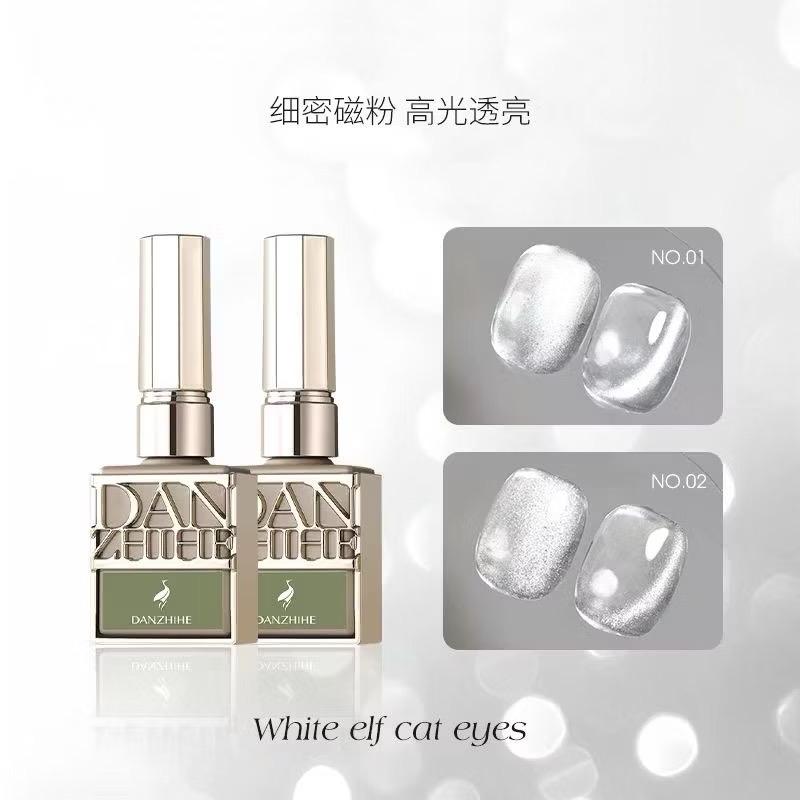 DANZHIHE sơn mắt mèo trong suốt không xám nền màu bạc 15ml tặng kèm 1 thanh hơ nam châm mắt mèo sơn móng tay mắt mèo đẹp
