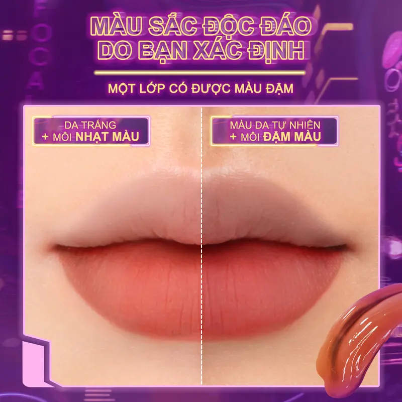 Son môi Focallure MordenUrban Misty City Son tint nhung mờ Thoáng mát Vừa vặn Dưỡng ẩm Sắc tố cao Lâu trôi Mềm mượt + [Free Gift] Acne Mask 1pcs 5