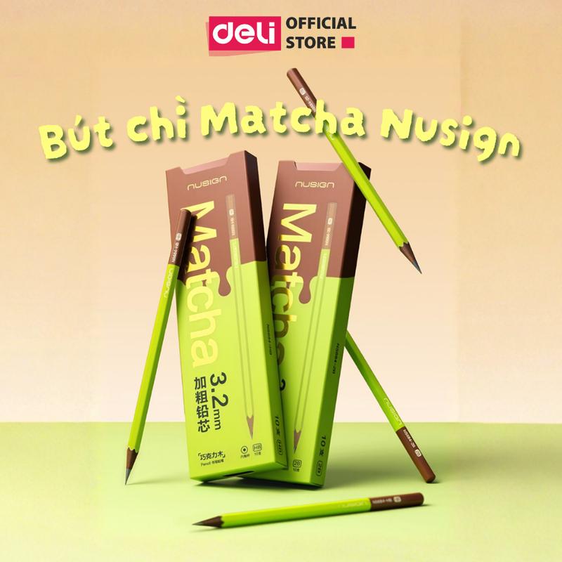 Bút Chì HB 2B Gỗ Đen SIÊU CỨNG Nusign Cao Cấp Deli - Chì Đậm Tô Trắc Nghiệm L