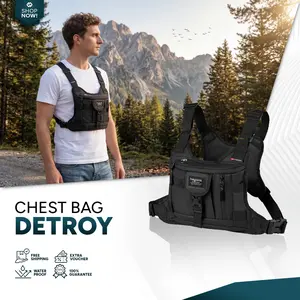 Chest Bag DETROY 2.0 Waterproof Anti Air Tas Dada Outdoor Tactical Rig Bag Terbaru Pria Pinggang Waistbag Cowo Cowok Slingbag