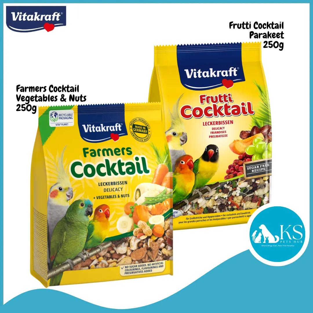Vitakraft Birds Farmers Cocktail Vegetables & Nuts / Frutti Cocktail Parakeet 250g Bird Feed