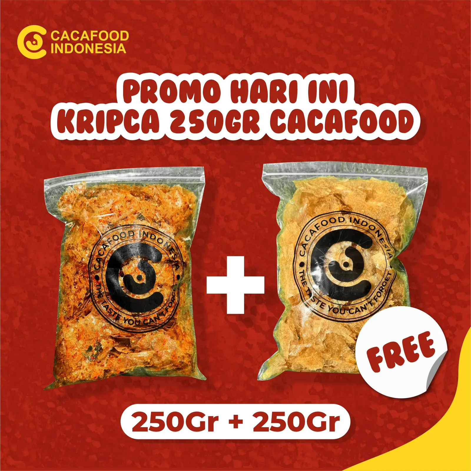 [BUY 1 GET 1] KRIPCA PEDAS 250 GR + KRIPCA ASIN 250 GR ( FREE) CACAFOOD Keripik Snacks Cemilan Kripik keripikkaca