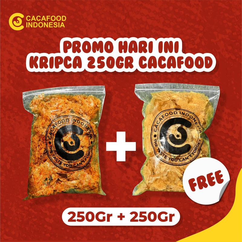[BUY 1 GET 1] KRIPCA PEDAS 250 GR + KRIPCA ASIN 250 GR ( FREE) CACAFOOD Keripik Snacks Cemilan Kripik keripikkaca 0