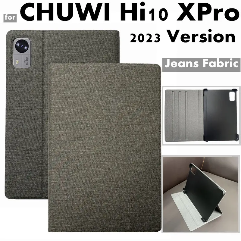 เคสหนัง PU, สำหรับ Chuwi Hi10 XPro 10.1 นิ้ว, ที่ใส่เคส, ขาตั้งแบบพับได้, เหมาะสำหรับ Hi10 X Pro 10.1 นิ้ว, 2023, ผ้าเครื่องเขียน