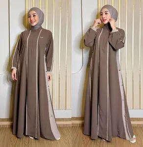 Faradina Athaya Dress By Faradina Gamis Polos Kombinasi Abaya Terbaru Syari Busui Friendly dengan Desain Elegan dan Nyaman