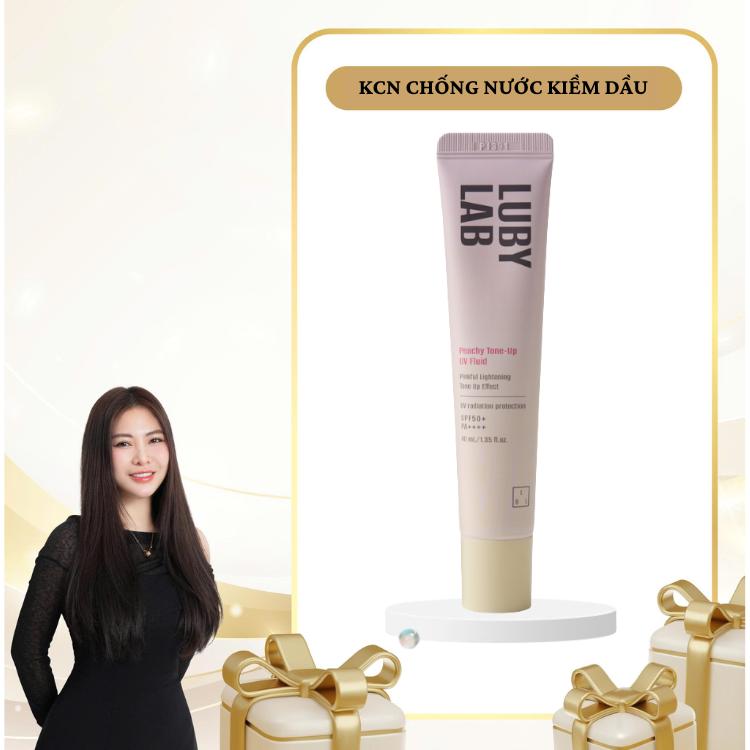   Hàng mất vỏ lỗi seal,80% Kem Chống Nắng Lubylab Chống Nước Kiềm Dầu Peachy Tone Up UV Fluid SPF50+PA++++ 40ML 