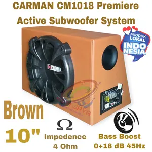 Subwoofer Aktif CARMAN CM1018 Premium Brown Basstube Speaker