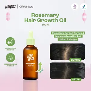 [NEW SIZE] LashBoss Rosemary Oil Hair Growth Oil UPSIZE 100ml - Minyak Penumbuh Rambut Rosemary Oil Hair Care Membantu Perawatan Rambut Rontok Minyak Rambut Hair Serum Hair Oil