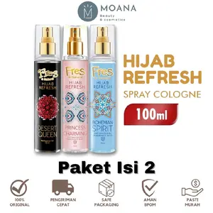 [ISI 2] Fres & Natural Parfume Spray Cologne Hijab Refresh Series 100 ml | Parfum Minyak Wangi Awet Tahan Lama Pria Wanita Anak