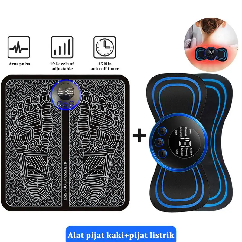 Elektrik Pijat EMS Mini Massager EMS FOOT MASSAGE  Alat Mikro Panas Sensu Therapy Pads Elektrik Pijat Pegal Nyeri Terapi Punggung alat  pijat