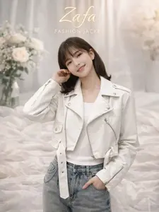 ZAFA JAKET KULIT KOREAN STYLE OOTD ELEGANT & CASUAL (PRE ORDER 30 HARI)