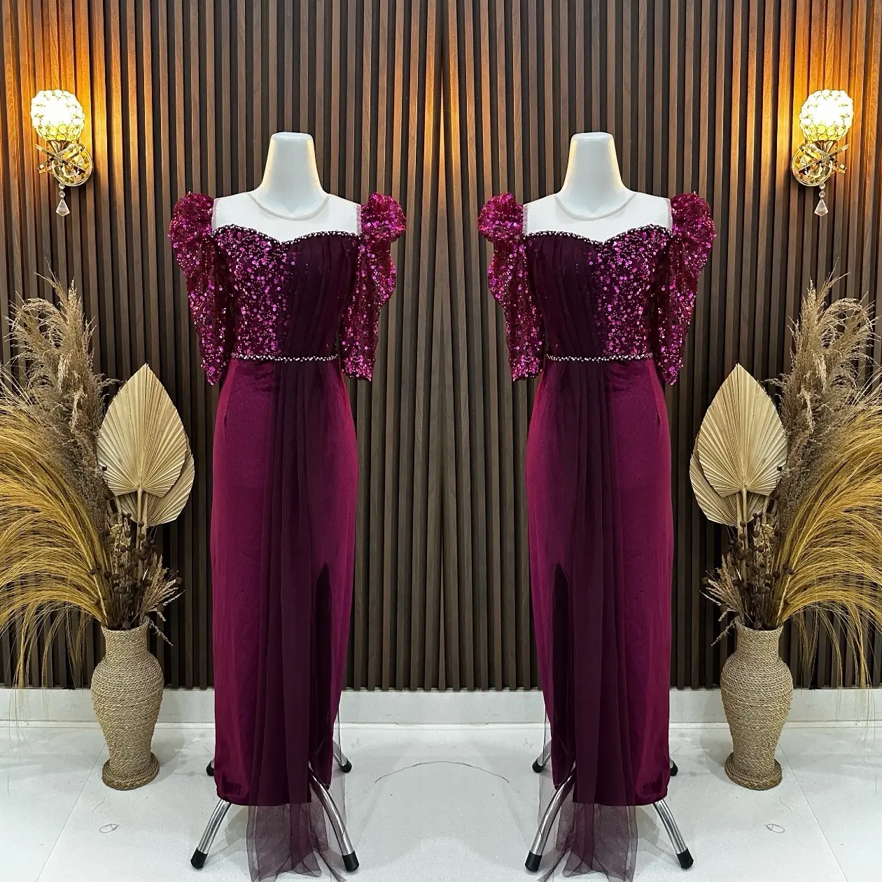 LONGDRESS SEPAN BLUDRU TILE KOMB SQUIN PAYET  // DRESS PESTA // BAJU PENYANYI Kondangan Mewah Gaun Wanita Panjang