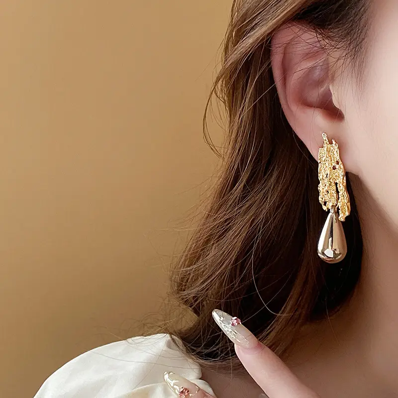 BESS STUDIO anting juntai silver anting panjang titanium earrings anti karat eropa vintage 1