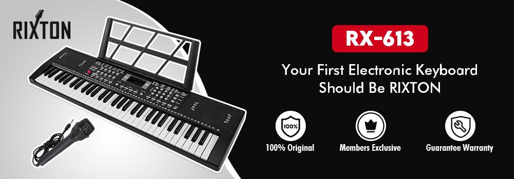 Rixton Electronic Keyboard Piano 61 Keys Digital Piano with Music