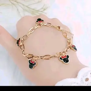 Gelang Titanium Wanita Model Rantai Mickey Mouse Kekinian Elegan Bracelets fashion