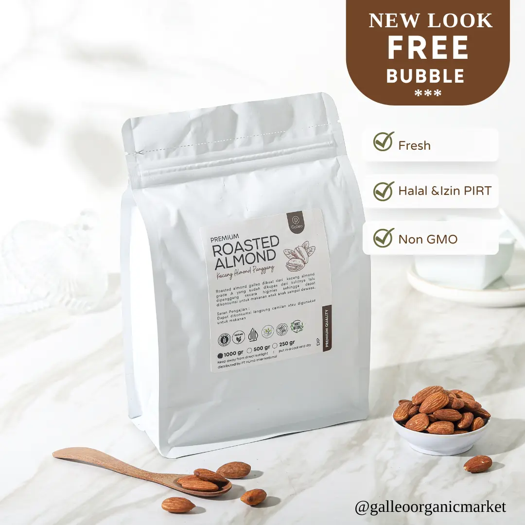 Kacang Almond Panggang Organik 500 GR / Roasted Almond Galleo