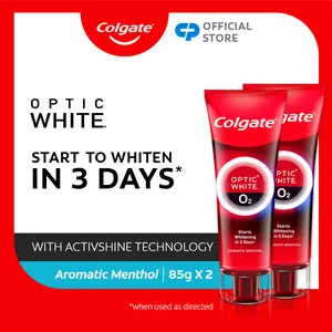 Colgate Optic White O2 Pasta Gigi Pemutih Aromatic Menthol 85gr Pasta Gigi Pemutih, Odol Pemutih Gigi, Memutihkan Gigi, Mencerahkan Gigi, Perawatan Gigi, Menyegarkan Nafas Twinpack Isi 2 Pcs