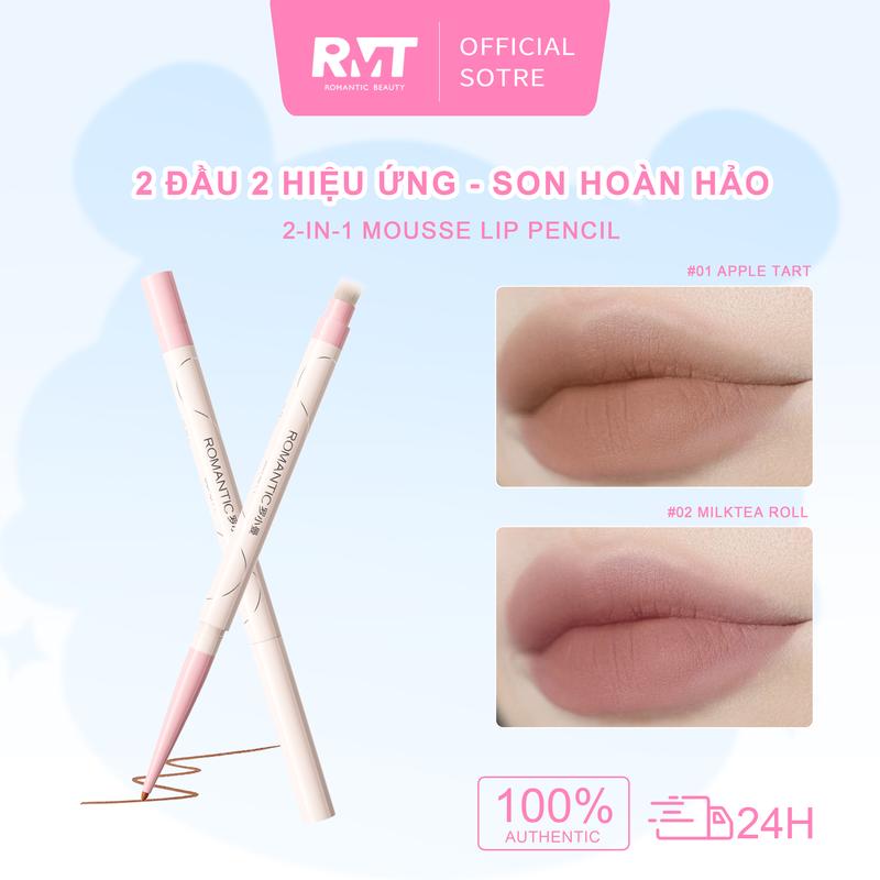 Romantic Beauty Bút Kẻ Viền Môi Vẻ Đẹp Lãng Mạn Không Thấm Nước Hai Đầu Thân Thiện Với Học Sinh Màu Nude Bút Chì Môi Đầy Đặn
