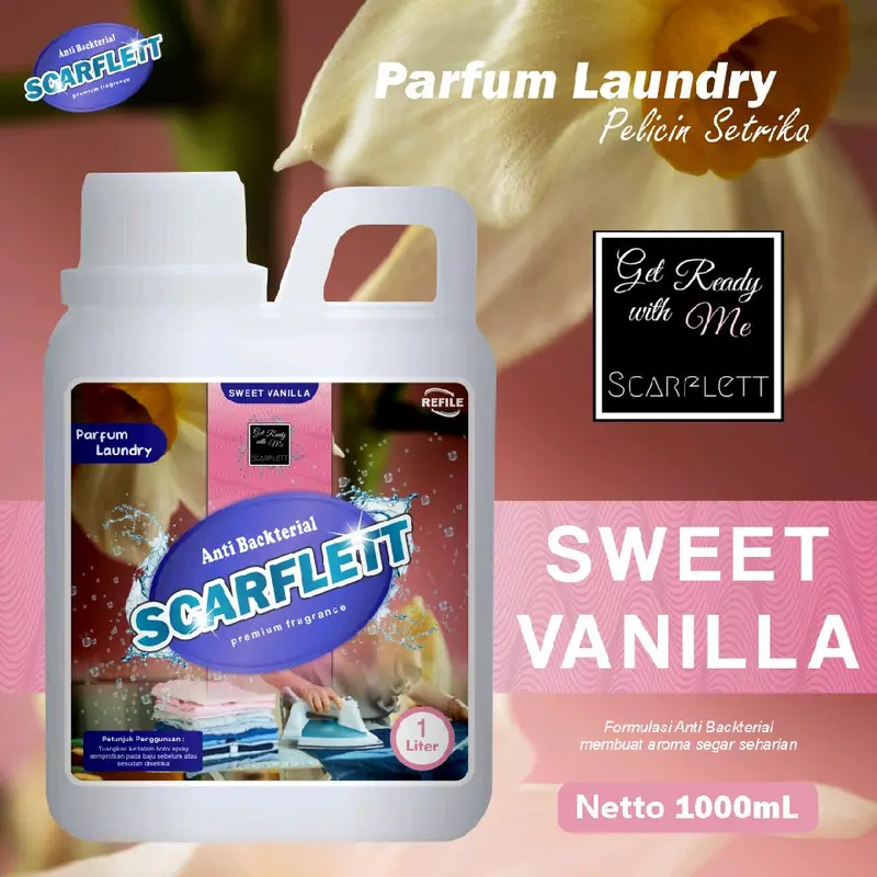 Parfum Loundry Non Alkohol Scarflett Pewangi Pelicin Strika Kain Pakaian 1 Liter Anti Jamur pink Bakteri blue 5