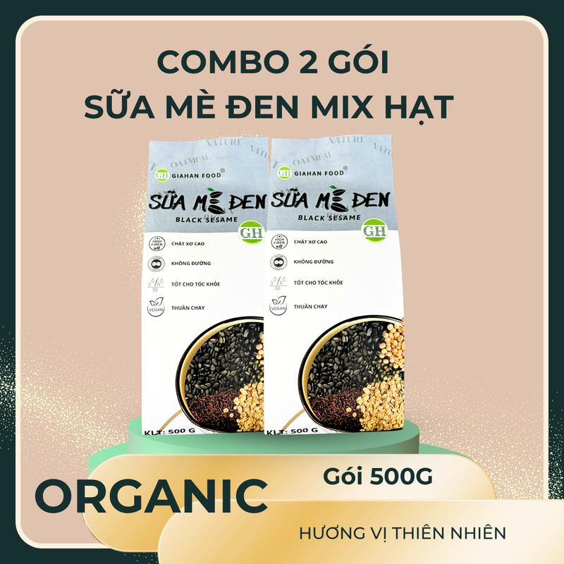 Combo 2 gói Sữa mè đen,yến mạch đậu đen xanh lòng đậu nành gạo lứt 500g - Thương hiệu uy tín