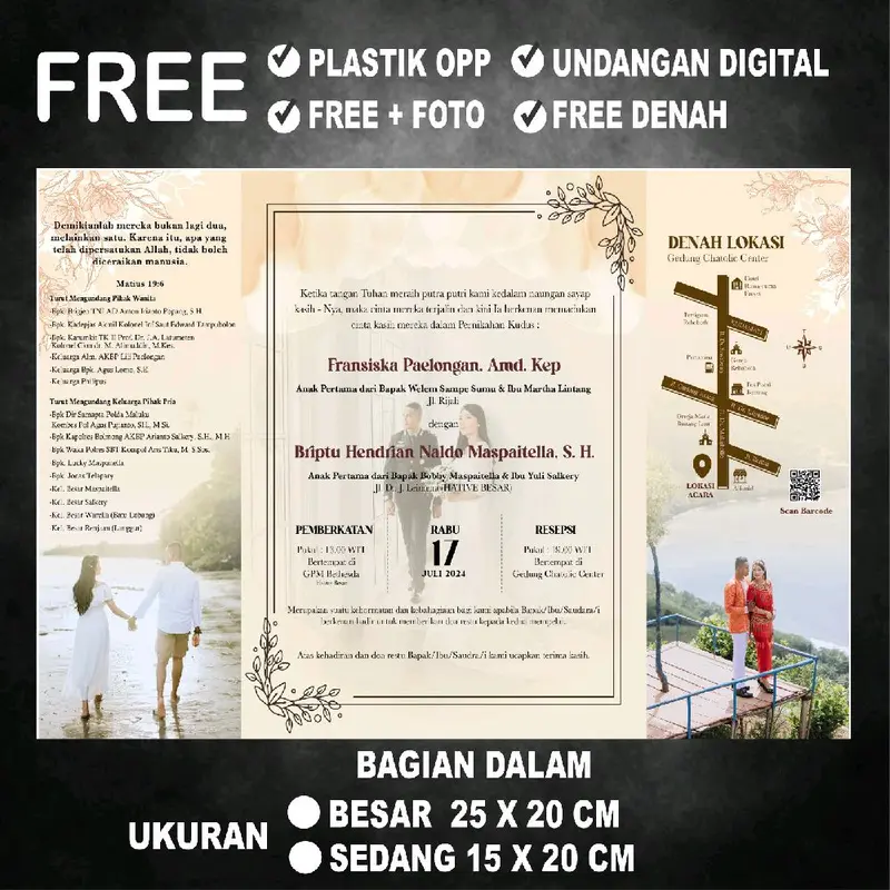 (100 pcs) undangan terbaru tema suku free plastik free desan free tambah denah lokasi free undangan digital 4