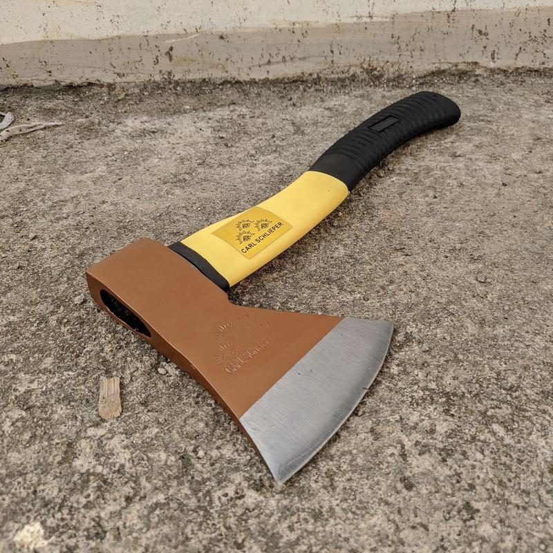 Kapak Belah Kayu Kampak CARL SCHLIEPER Gagang Fiber Lapis Karet 600 Gr Cap Mata Anti Karat Tajam Baja Berkualitas 1