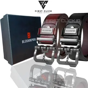 Ikat Pinggang Pria Kulit ROBOT Sintetis Sabuk Pria Dewasa Kepala Besi Anti Karat Gesper Kulit Pria Stainless