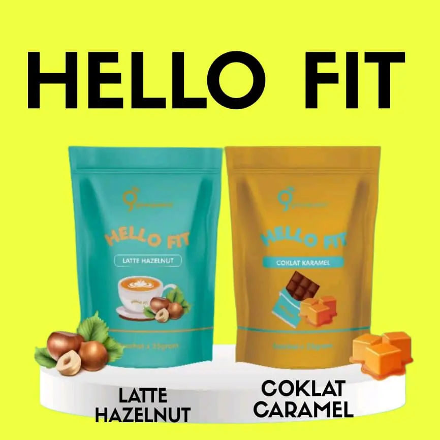 HELLOFIT LATTE HAZELNUT BY GLOWQUEENZ | HELLOFIT POWDER DRINK BERPERISA HAZELNUT ORIGINAL HQ