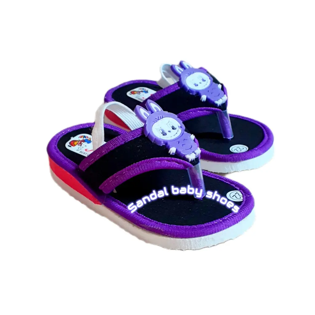Sandal Jepit Anak Labubu Terbaru untuk Usia 0-18 Bulan dengan Bunyi Cit Cit - Fashion Anak-Anak Bayi Kaki