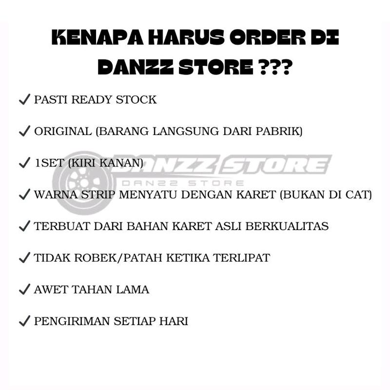 Karet Lumpur Karet Ceceret Spakbor Mobil 1Set(Kiri Kanan) Warna Hitam Strip Kuning Kuning 3