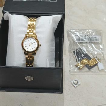 Product Review of Halei Watch 348 L - Jam Tangan Wanita Rantai Stainless Steel Analog Kekinian - Tahan Air dan Garansi 1 tahun. Free Box from q**~ 1