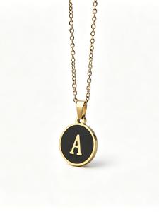 Collar Redondo de Letra Única, Estilo Minimalista Versátil, Letras Personalizables/Colgante Redondo Delicado, Adecuado para el Trabajo Diario/Atuendos de Citas, Apto para Chicas Jóvenes Personalizadas