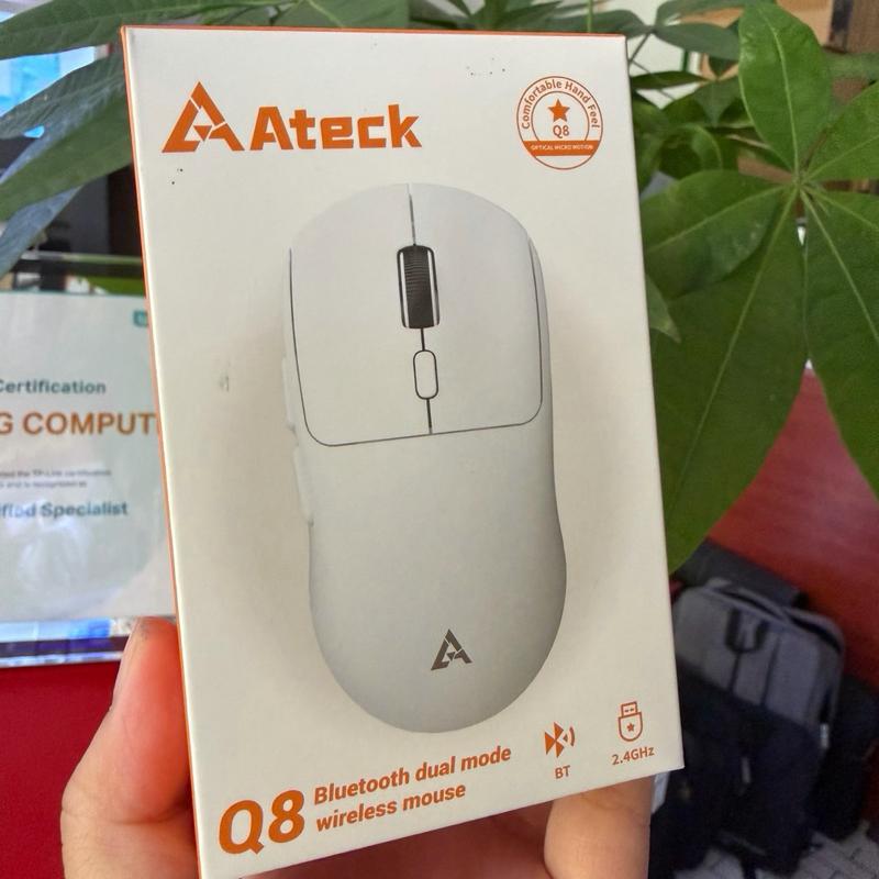 Ateck Q8 Chuột Không Dây Bluetooth Dual Mode Hỗ Trợ 2.4GHz & BT Cho Máy Tính
