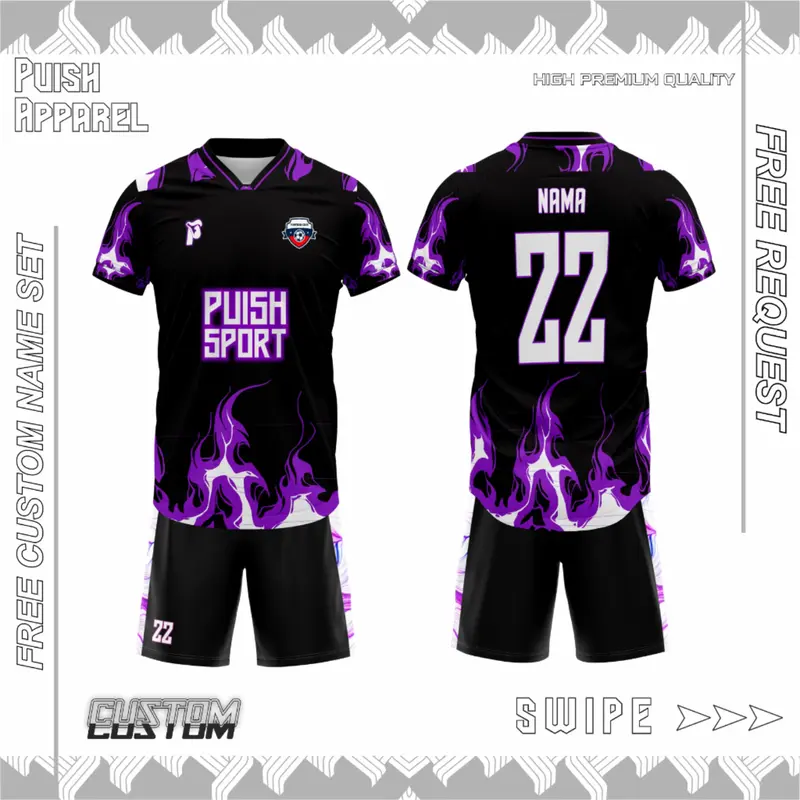 JERSEY FUTSAL SEPAKBOLA FLAMMING FREE CUSTOM NAME SET UNISEKS SPORT 1