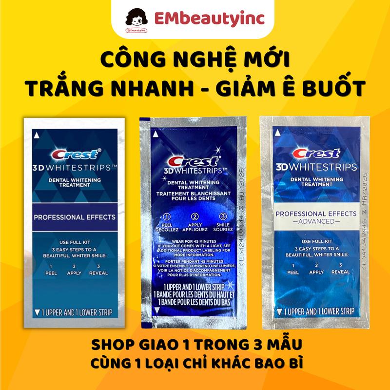 Set 7 gói miếng dán trắng răng Crest Professional Nâng Cấp Whitening