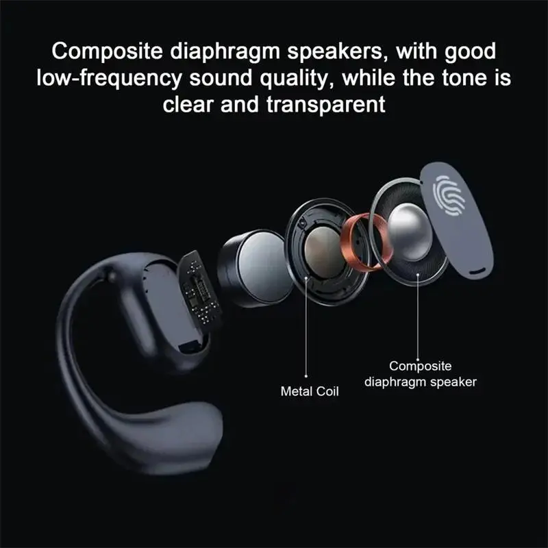 Tai nghe không dây Bluetooth , tai nghe có micrô, dẫn truyền xương, rảnh tay, khử tiếng ồn, để lái xe, Audifonos Nhét Tai Nghe Nhạc Earphone 2